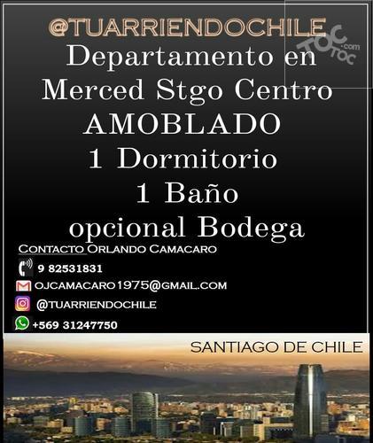 Se arrienda Departamento amoblado Santiago Centro Calle Merced