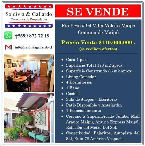 Se Vende casa comuna de Maipú