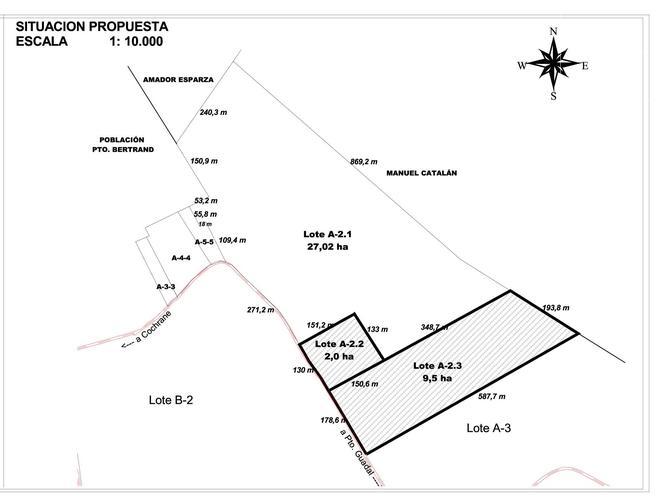 Vendo campo de 9,5 hectareas a 300 mt de Puerto Bertrand