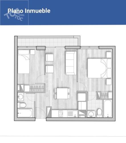 Promoción Hasta 31-01 Sin Comisión de Corretaje !!! Arriendo Departamento 2 Habitaciones y 2 Baños Santa Rosa 237 Metro Santa Lucia