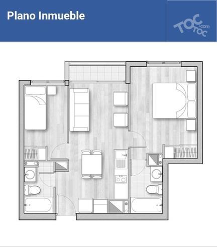Departamento 2 Habitaciones y 2 Baños Santa Rosa 237 Cercano a Metro Santa Lucia