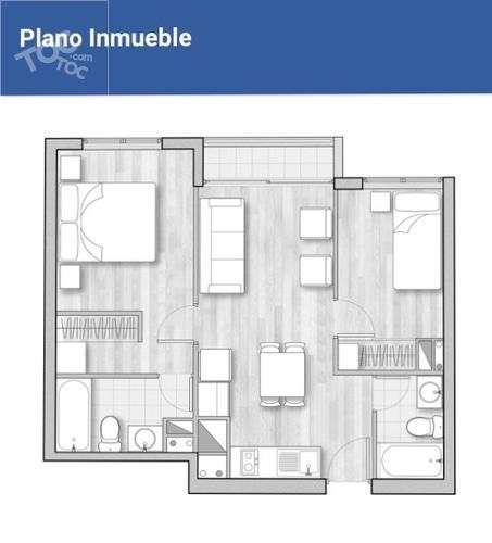 PROMOCIÓN $0 COMISIÓN hasta 31-03 !!! Departamento 2 Habitaciones y 2 Baños Santa Rosa 237 cercano Metro Santa Lucia