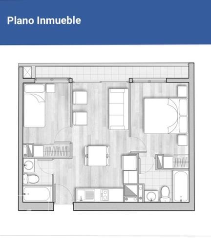PROMOCIÓN $0 COMISIÓN hasta 15-04 !!! 2 Habitaciones y 2 Baños Santa Rosa 237 Cercano Metro Santa Lucia