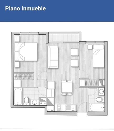 Abril GRATIS - $0 COMISIÓN – Garantía en CUOTAS !!! 2 Habitaciones y 2 Baños Santa Rosa 237 Cercano a Metro Sta. Lucia