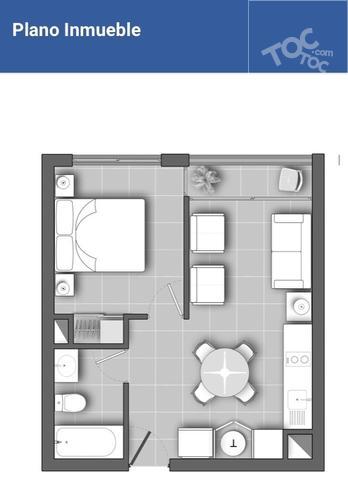 1 Habitación y 1 Baño Sara Del Campo 535 Metro santa Lucia