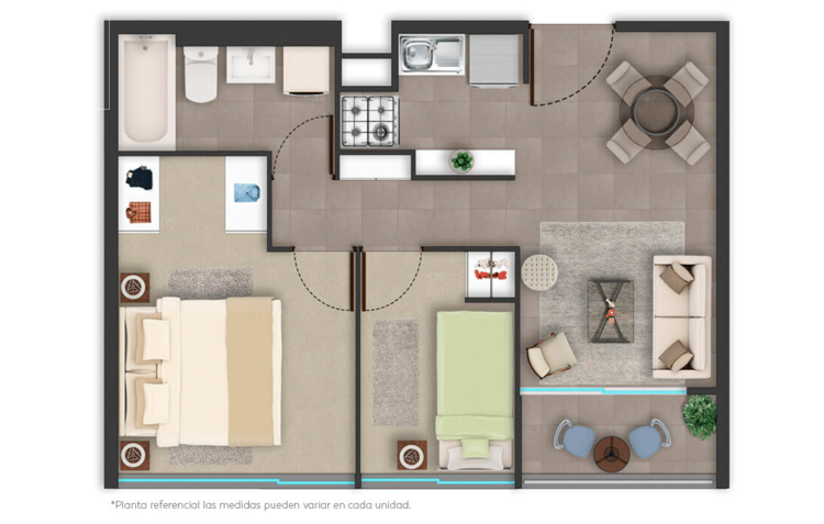 Arriendo Departamento de 2D y 1B en Avenida Santa Rosa 5741, San Miguel