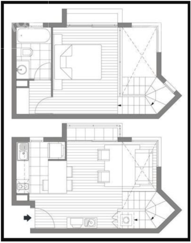 Arriendo departamento, Tipo Loft, a pasos metro Bellas Artes y Barrio Lastarria