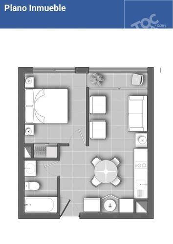 1 Habitación y 1 Baño Sara Del Campo 535 Metro Santa Lucia