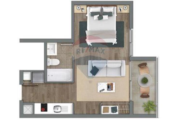Estudio amplio, construcción nueva