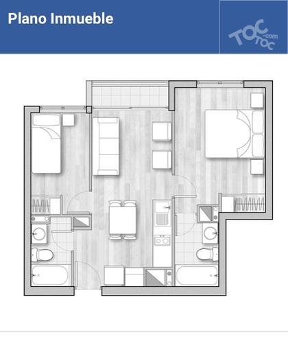 Santa Rosa 237 departamento 501-B Comuna Santiago 2 Habitaciones y 2 Baños