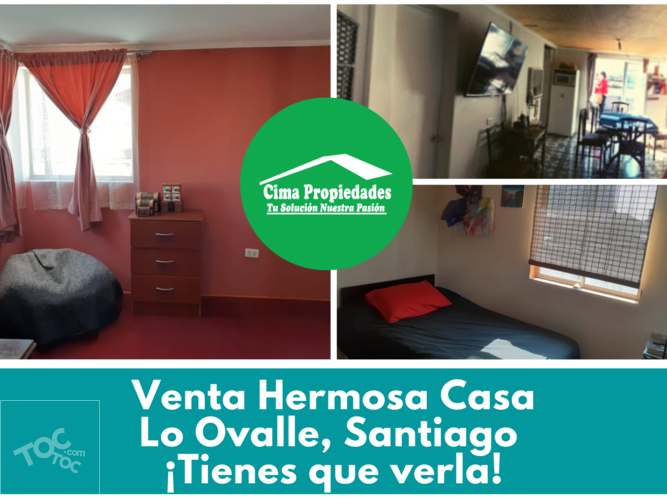 Venta de Casa 94 m2 3D 2B en Lo Ovalle, Santiago
