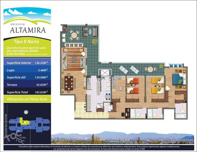 SE ARRIENDA DEPTO 4D/4B EN EXCLUSIVO CONDOMINIO - LAS PIRCAS
