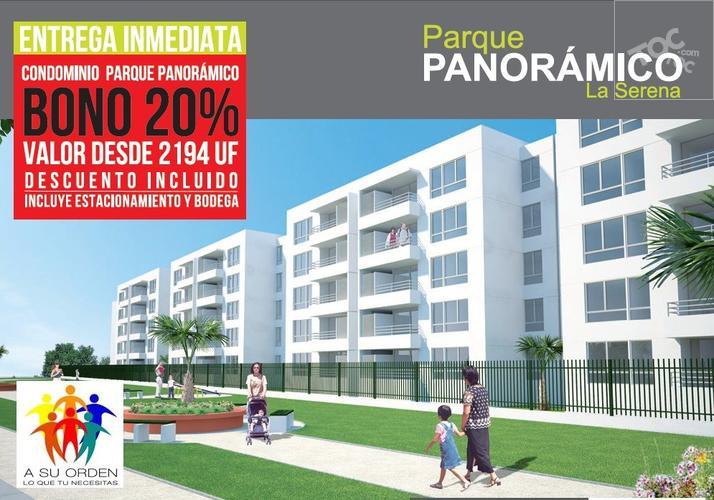 DEPARTAMENTOS NUEVOS EN VENTA, PARQUE PANORÁMICO, LA SERENA. DESDE 2742 UF