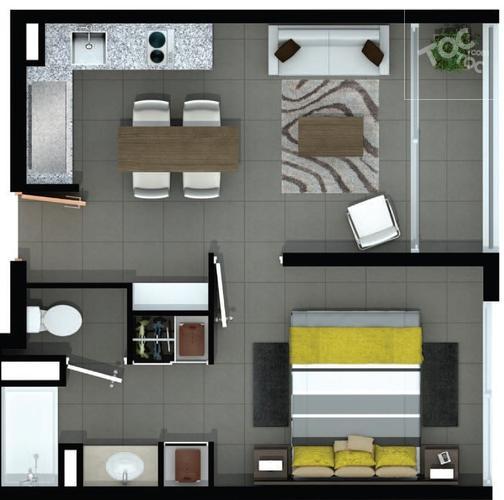 Depto 1 dorm. 39 mt2. Metro Santa Isabel