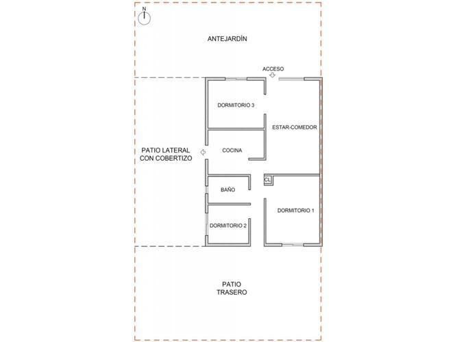 Se Vende casa de 1 piso en la Florida 3 dormitorios 1 baño , antejardin y jardín trasero con cobertizo