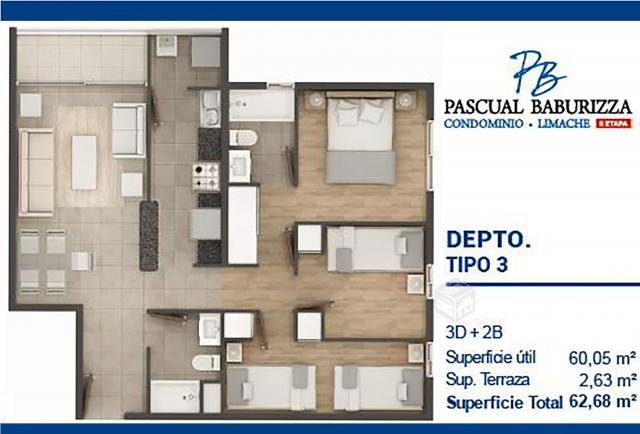 Arriendo Dpto Condominio Pascual Baburizza Limache